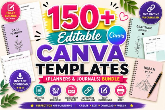 150+ Editable Canva KDP Templates: Your Path to Publishing