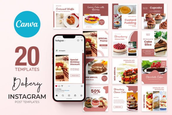 20 Bakery Instagram Templates CANVA: Elevate Your Feed