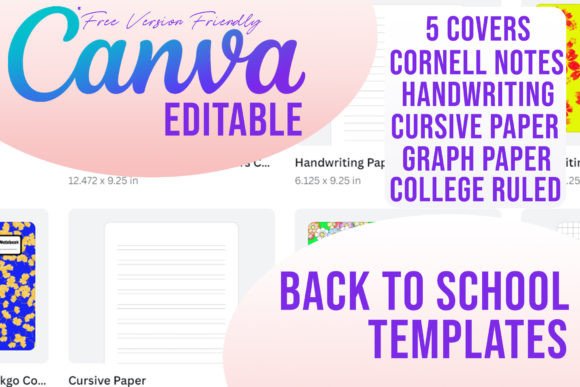 Back to School Canva Editable Templates: Your Notebook Design Toolkit