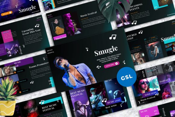 Smugle - Musician Googleslide Templates: A Visual Identity for Creatives