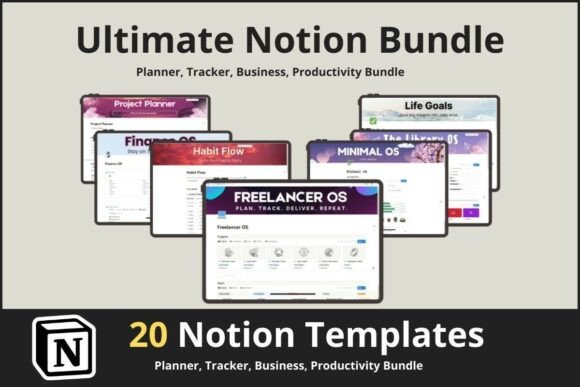 Unlock Your Productivity: The 20 Notion Templates Bundle