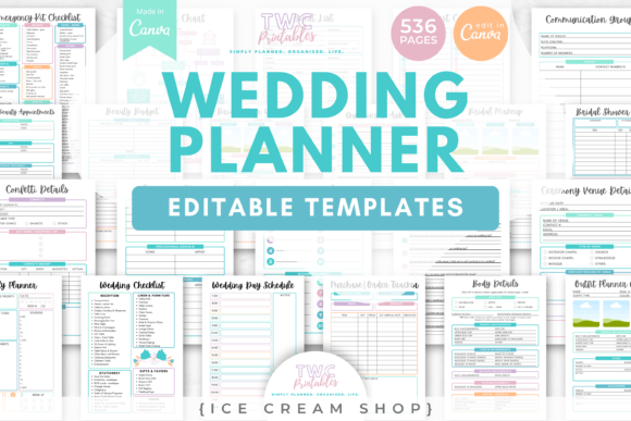 Wedding Planner Canva Templates | ICE: Your Blueprint for a Stress-Free Celebration