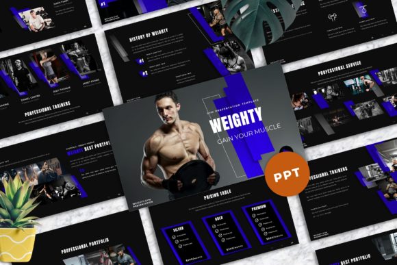 Weighty - Gym Powerpoint Templates: A Bold Visual Identity